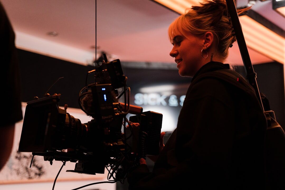 Finnish woman broadcast director smiling in a studio